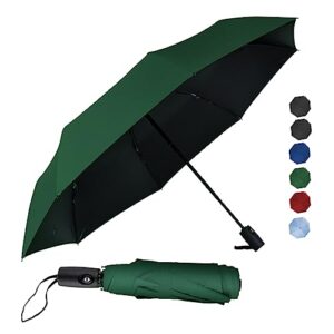 alfrotey compact travel umbrella for rain portable automatic open and close windproof sun umbrella uv protection lightweight small folding car umbrella for women and men (green, l)
