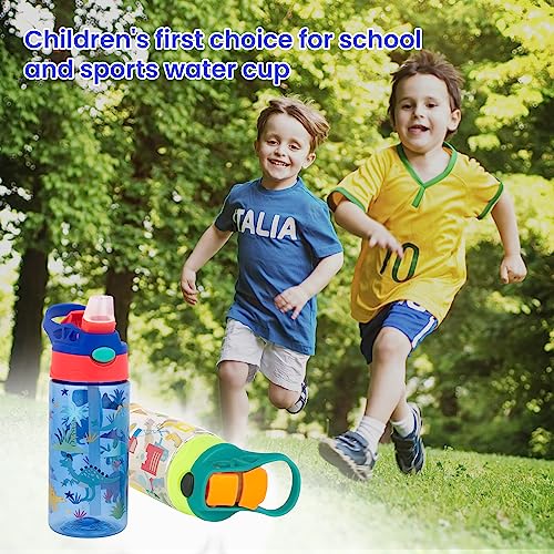 Hoslipoper 400ml Leak-Proof Kids Water Bottle Improved 2023 BPA-Free Safe-Sip Flip-Up Straw Cup for Toddlers and Children School, Sports, Daycare, Camp