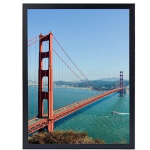 heytuya 11x15 inch picture frame black for wall hanging, poster frame, wood wall gallery photo frame with durable shatter resistant plexiglas, black