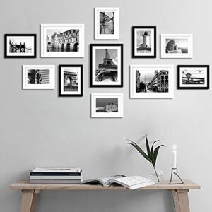 PEALSN 5x7 Picture Frame Set of 6, Display Pictures 4 x 6 with Mat or 5 x 7 Without Mat for Wall Mounting or Table Top Display, Photo Frames Collage for Wall Decor, Black.