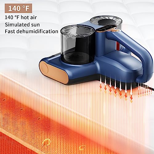 OQZZ Mattress Vacuum Cleaner, UV Bed Vacuum Cleaner Upgrade 14KPa Mattress Cleaner Vacuum with Roller Brush & Double Dust Cups, for Bed, Fabric Sofa, Carpet & Other Fabric Surfaces