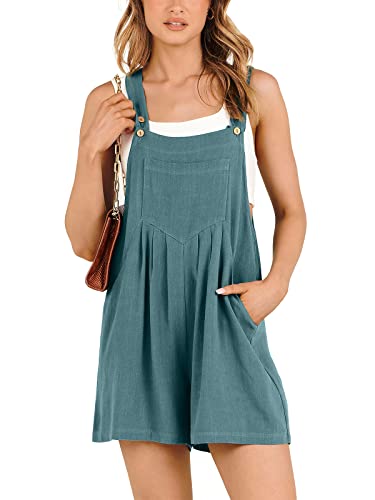 ANRABESS Women's Short Overalls Summer Outfits Casual Adjustable Strap Loose Linen Short Bib Overalls Jumpsuit Rompers 2023 Fashion Clothes 975hulv-S