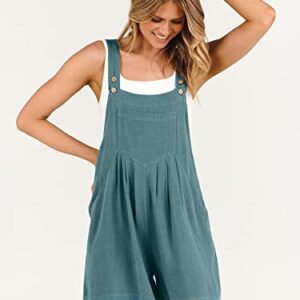 ANRABESS Women's Short Overalls Summer Outfits Casual Adjustable Strap Loose Linen Short Bib Overalls Jumpsuit Rompers 2023 Fashion Clothes 975hulv-S