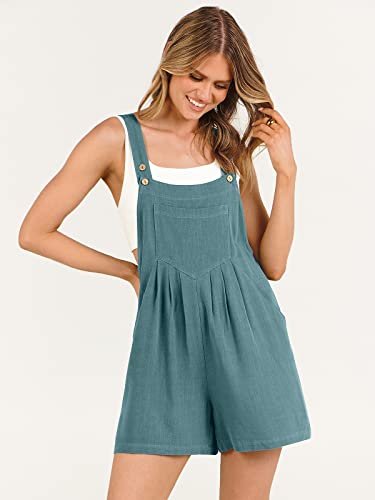 ANRABESS Women's Short Overalls Summer Outfits Casual Adjustable Strap Loose Linen Short Bib Overalls Jumpsuit Rompers 2023 Fashion Clothes 975hulv-S