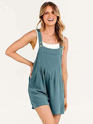 ANRABESS Women's Short Overalls Summer Outfits Casual Adjustable Strap Loose Linen Short Bib Overalls Jumpsuit Rompers 2023 Fashion Clothes 975hulv-S