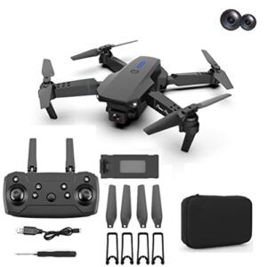 dual 1080p hd cam drone with altitude hold, headless mode, one key start, 3-speed adjustment & trajectory flight. rc toys gift for child 15 mins fly time. for beginners & experienced pilots. (black)