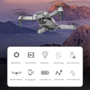 Dual 1080P HD Cam Drone With Altitude Hold, Headless Mode, One Key Start, 3-Speed Adjustment & Trajectory Flight. RC Toys Gift For Child 15 Mins Fly Time. For Beginners & Experienced Pilots. (Black)