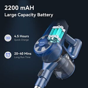 UMLo Cordless Vacuum Cleaner, 6-in-1 Lightweight Stick Vacuum with 2200 mAh Battery, Powerful Rechargeable Vacuum Cleaner, 40 Mins Max Runtime, Perfect for Hardwood Floor Carpet Pet Hair Home-N3S