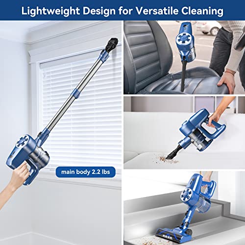 UMLo Cordless Vacuum Cleaner, 6-in-1 Lightweight Stick Vacuum with 2200 mAh Battery, Powerful Rechargeable Vacuum Cleaner, 40 Mins Max Runtime, Perfect for Hardwood Floor Carpet Pet Hair Home-N3S