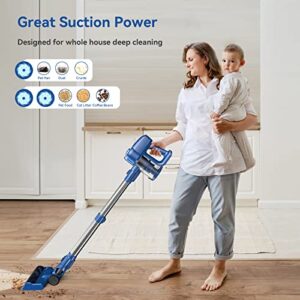 UMLo Cordless Vacuum Cleaner, 6-in-1 Lightweight Stick Vacuum with 2200 mAh Battery, Powerful Rechargeable Vacuum Cleaner, 40 Mins Max Runtime, Perfect for Hardwood Floor Carpet Pet Hair Home-N3S