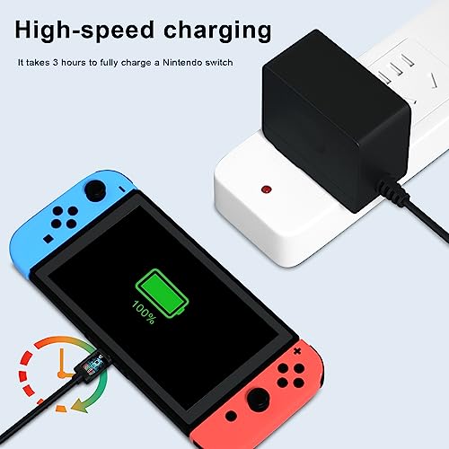 Charger for Nintendo Switch,15V/2.6A 39W USB C Adapter Compatible with Nintendo Switch/Switch Lite/Switch OLED/Switch Dock,Support TV Mode, Fast Travel Charger with 5.5FT Cable for Steam Deck
