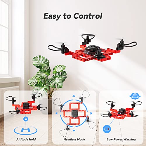 TECHVIO Mini Drone for Kids and Beginners,Creative 5-IN-1 DIY Drone Building Kits for Kids to Build Your Own Drones,5 Different Designs, Altitude Hold, 3D Flips,Easy to Build and Fly,Great Gifts for Boys&Girls to Enjoy Building,Flying and Fixing Fun