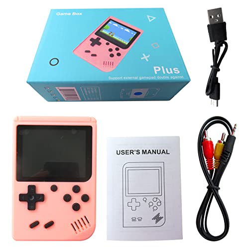 500 IN 1 Retro Video Game Console Handheld Game Player Portable Pocket TV Game Console AV Out Mini Handheld Player for Kids Gift(Pink)