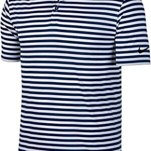 Nike Mens Dri-fit Victory Stripe Polo (Navy/White, XL)