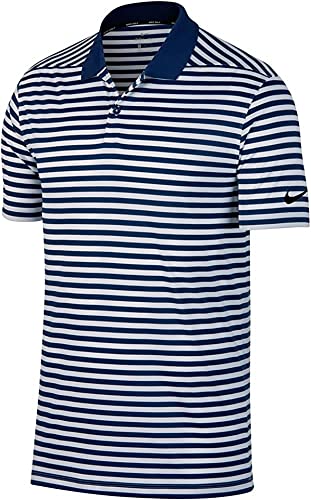 Nike Mens Dri-fit Victory Stripe Polo (Navy/White, XL)