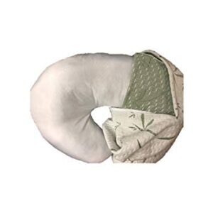 Golden Linens LLC Nursing, Breastfeeding Support Pillow, Portable for Travel | Nursing Pillow for Boys & Girls with Washable Zippered Bamboo Pillow Covered