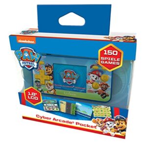 Lexibook Paw Patrol Chase, Cyber Arcade Pocket Portable Gaming Console, 150 Games, LCD, Battery Operated, Red / Blue, JL1895PA