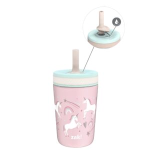 zak designs kelso toddler cups for travel or at home, 12oz vacuum insulated stainless steel sippy cup with leak-proof design is perfect for kids (fanciful unicorn)