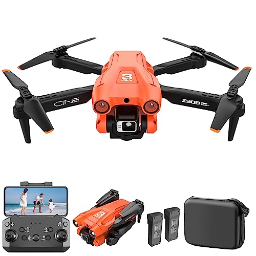 Cycuff Avoidance Drones with Camera for Adults, 1080P FPV Dual Camera, Mini Drone with 2 Lithium Batteries, Portable Gift Box, Gesture/Gravity Control Suitable for Teens Beginner Boys/Girls Gift