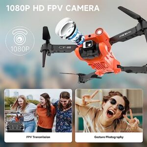 Cycuff Avoidance Drones with Camera for Adults, 1080P FPV Dual Camera, Mini Drone with 2 Lithium Batteries, Portable Gift Box, Gesture/Gravity Control Suitable for Teens Beginner Boys/Girls Gift