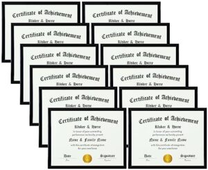 elsker&home 8.5 x 11 frame black 12 pack, certificate award document diploma frame multi pack, 8.5x11 picture frame for wall & tabletop mounting in horizontal or vertical format