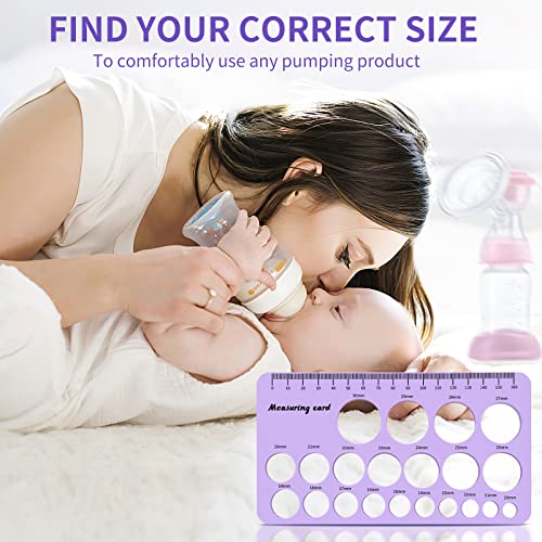 Nipple Ruler, Nipple Ruler for Flange Sizing & Breast Pump Size - New Mothers Must Haves, Soft Silicone Circle Templates Nipple Measurement Tool with Holes & Millimeter Scale for Flange Size Measure