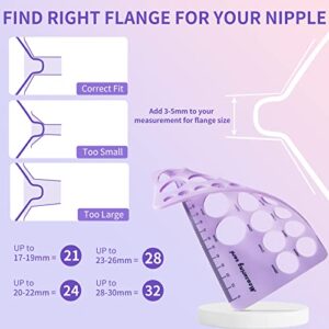 Nipple Ruler, Nipple Ruler for Flange Sizing & Breast Pump Size - New Mothers Must Haves, Soft Silicone Circle Templates Nipple Measurement Tool with Holes & Millimeter Scale for Flange Size Measure