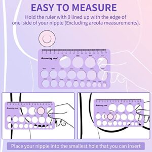 Nipple Ruler, Nipple Ruler for Flange Sizing & Breast Pump Size - New Mothers Must Haves, Soft Silicone Circle Templates Nipple Measurement Tool with Holes & Millimeter Scale for Flange Size Measure