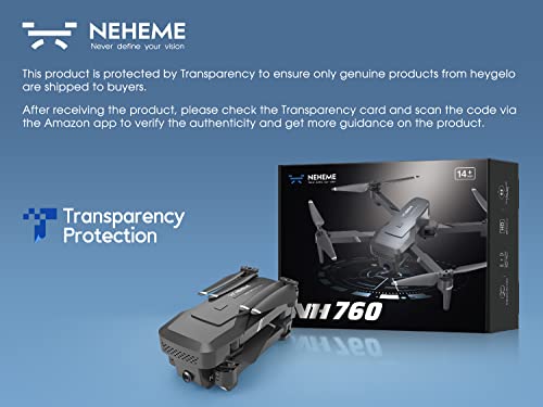 NEHEME NH760 Drones with 1080P HD Camera for Adults, WIFI FPV Live Video, Foldable Drones for Kids Beginners, Headless Mode, Altitude Hold, RC Quadcopter Toys Gifts with Speed Adjustment, 3D Flips