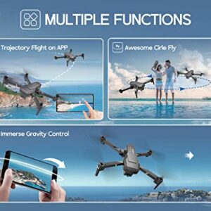 NEHEME NH760 Drones with 1080P HD Camera for Adults, WIFI FPV Live Video, Foldable Drones for Kids Beginners, Headless Mode, Altitude Hold, RC Quadcopter Toys Gifts with Speed Adjustment, 3D Flips