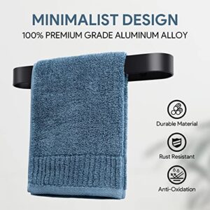 Homusthave Hand Towel Holder, 12 Inch Hand Towel Bar Self Adhesive & Screw Wall Mounted, Aluminum Hand Towel Hanger Towel Ring/Rack for Bathroom Kitchen, Matte Black