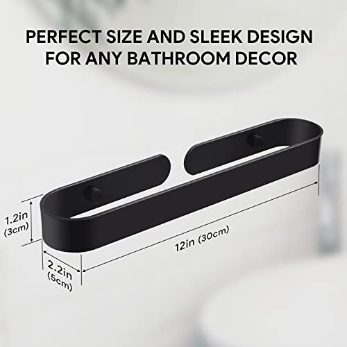 Homusthave Hand Towel Holder, 12 Inch Hand Towel Bar Self Adhesive & Screw Wall Mounted, Aluminum Hand Towel Hanger Towel Ring/Rack for Bathroom Kitchen, Matte Black