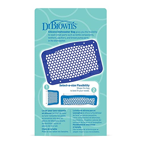 Dr. Brown's Baby Bottle Dishwasher Basket and 100% Silione Dishwasher Bag, for Standard Baby Bottle Parts, Pumps, Pacifiers and More