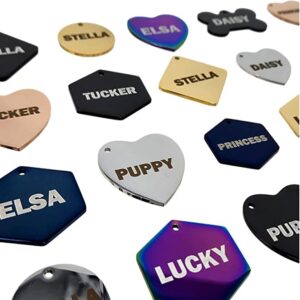 Dr. Fremont's Stainless Steel Custom Pet ID Personalized Engraved Identification Cat and Dog Tags with Custom Text, Many Shapes Including Bone, Heart, Circle (Gold Stainless Steel, Large Bone)