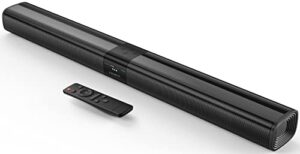 riowois sound bars for tv with bluetooth and hdmi-arc/optical/aux connection, 31 inches immersive surround sound system with 4*full-range speakers for tv/home theater/projector, wall mountable.