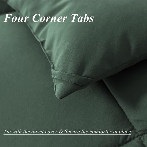 ELNIDO QUEEN Queen Comforter Set - Green All Seasons Bedding Comforters & Sets with 2 Pillow Cases - 3 Pieces Bed Set - Down Alternative Comforter Set- Bedding Comforter Sets Queen Size (88x92 inch)