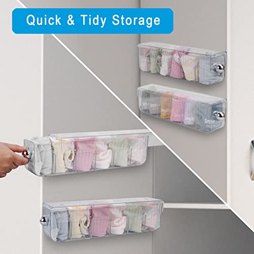 MTZRFLL Underwear Drawer Organizer, Wall Mount Sock Organizer for Closet, Bedroom, Dresser, Office, Kitchen, Dustproof Plastic Wall Storage Box (1Pack, Clear)