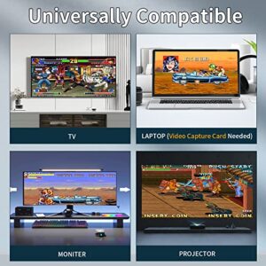 HeavenBird Wireless Retro Game Console, HD Classic Games Stick Built in 10 Emulators with 10000+ Games and Dual 2.4G Wireless Controllers, 4K HDMI Output Video Games for TV, Gift for Adults & Kids