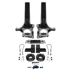 supreme suspensions - full lift kit for 2009-2014 ford f-150 2wd front lift spindles and rear lift blocks with u-bolts complete lift kit (6" front + 5" rear lift)