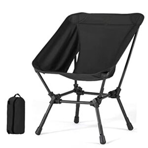 ovyuzhen portable camping chair, folding chair supports 330lbs with side pockets lightweight heavy duty for outdoor fishing picnic beach hiking backpacking travel