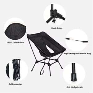 Ovyuzhen Portable Camping Chair, Folding Chair Supports 330lbs with Side Pockets Lightweight Heavy Duty for Outdoor Fishing Picnic Beach Hiking Backpacking Travel