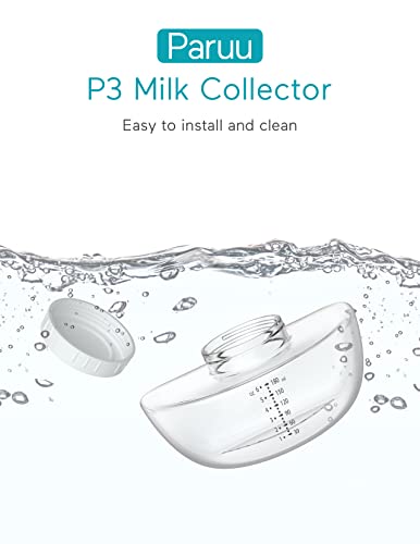 Paruu P3 All in One Milk Collector, Breast Milk Storage Bottles, 6 OZ, 2 Different Lids for Pumping and Storage, Wearable Breast Pump Replacement Accessories, 2 Pack