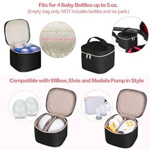 Fasrom Wearable Breast Pump Bag Backpack with Cooler and Pump Tote Bag, Compatible with Willow, Elvie, Momcozy Hands Free Pumps and Medela Pump in Style, Black (Patent Design)