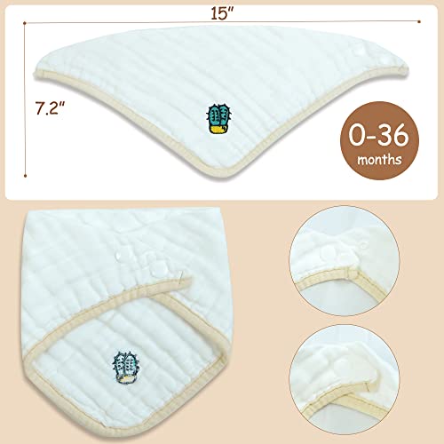 YVMVDV 3 Pack Muslin Baby Bibs, 100% Cotton Baby Bandana Drool Bibs for Boys Girls, Baby Bibs for Teething and Drooling