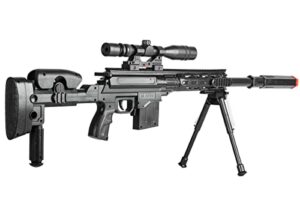 golden ball tactical spring powered abs plastic airsoft sniper rifle w/scope & bipod (color: black)