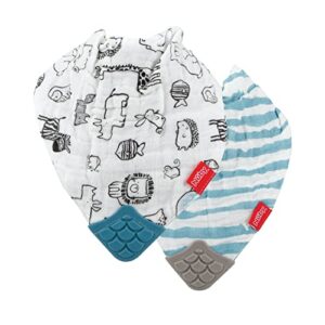 nuby 100% natural cotton muslin bib, zoo