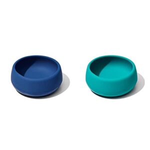 oxo tot silicone bowl 2 piece set - navy & teal