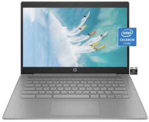 hp chromebook laptop student business (2023 model),14‘ hd display,quad-core intel celeron n4120 (upto 2.6ghz),4gb ram,64gb emmc,hd webcam,wifi 5,uhd graphics,chrome os +hubxcelaccessory,modern gray
