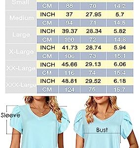 Afibi Womens Summer V Neck Loose Dressy Shirts Petal Short Sleeve Tunic Tops (XXX-Large, Coral)