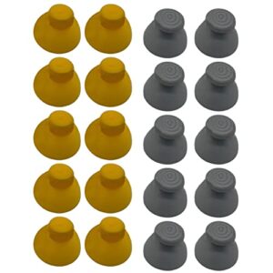 magik 20-40pc for gamecube thumbstick caps replacement controller joystick rubber (20 pack(10 ea), yellow+gray)